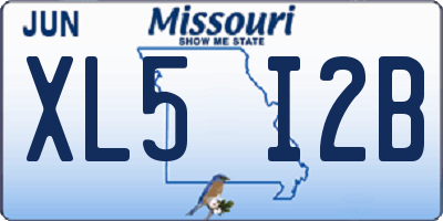 MO license plate XL5I2B