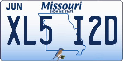 MO license plate XL5I2D