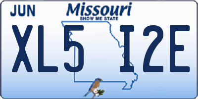 MO license plate XL5I2E