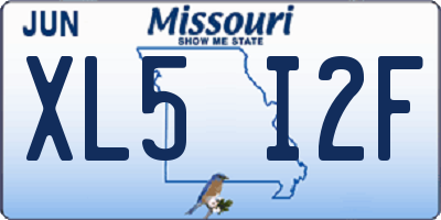 MO license plate XL5I2F