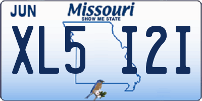MO license plate XL5I2I