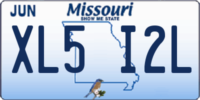 MO license plate XL5I2L
