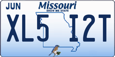 MO license plate XL5I2T