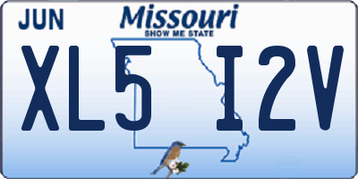 MO license plate XL5I2V