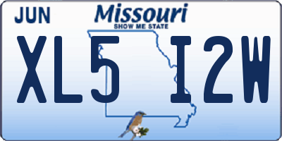MO license plate XL5I2W