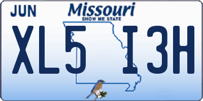 MO license plate XL5I3H