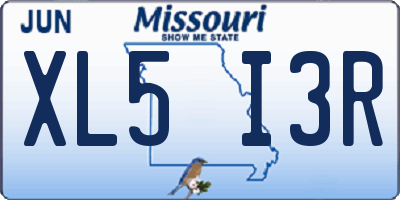 MO license plate XL5I3R