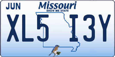 MO license plate XL5I3Y