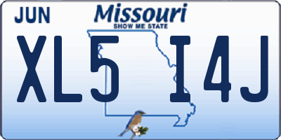 MO license plate XL5I4J