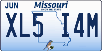 MO license plate XL5I4M