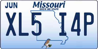 MO license plate XL5I4P