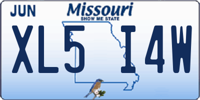 MO license plate XL5I4W