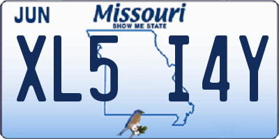 MO license plate XL5I4Y