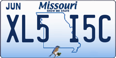 MO license plate XL5I5C
