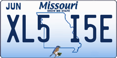 MO license plate XL5I5E