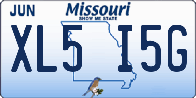 MO license plate XL5I5G