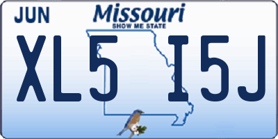 MO license plate XL5I5J