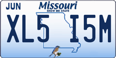 MO license plate XL5I5M