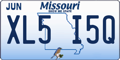 MO license plate XL5I5Q