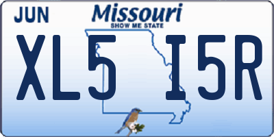 MO license plate XL5I5R