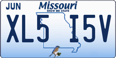 MO license plate XL5I5V