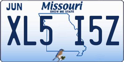 MO license plate XL5I5Z