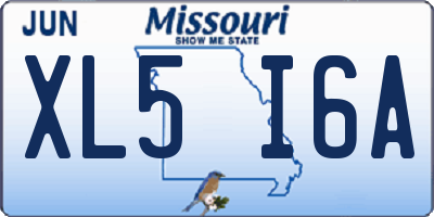 MO license plate XL5I6A