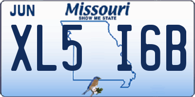 MO license plate XL5I6B