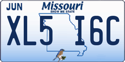 MO license plate XL5I6C