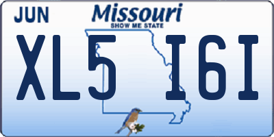 MO license plate XL5I6I