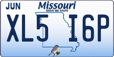 MO license plate XL5I6P