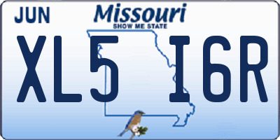 MO license plate XL5I6R
