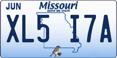 MO license plate XL5I7A