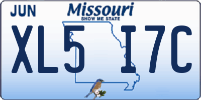 MO license plate XL5I7C
