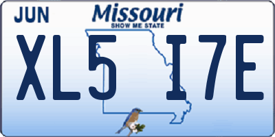 MO license plate XL5I7E