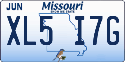 MO license plate XL5I7G