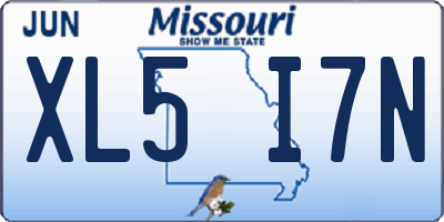 MO license plate XL5I7N