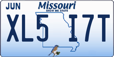 MO license plate XL5I7T