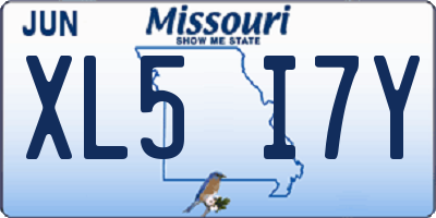 MO license plate XL5I7Y