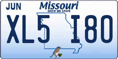 MO license plate XL5I8O