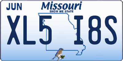MO license plate XL5I8S