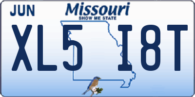 MO license plate XL5I8T