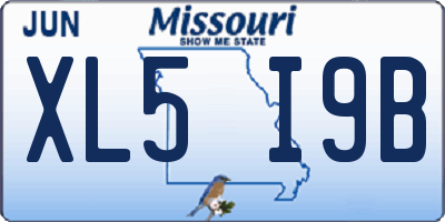 MO license plate XL5I9B