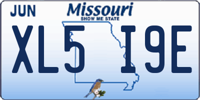MO license plate XL5I9E