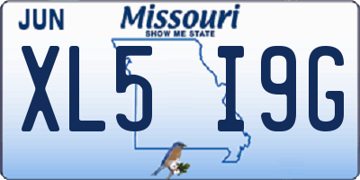 MO license plate XL5I9G