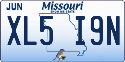 MO license plate XL5I9N