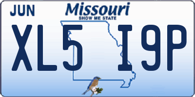 MO license plate XL5I9P