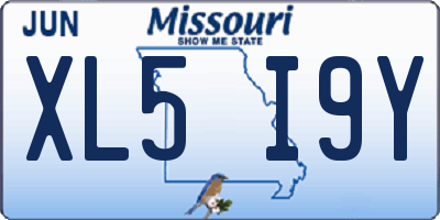 MO license plate XL5I9Y