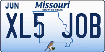 MO license plate XL5J0B