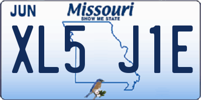MO license plate XL5J1E